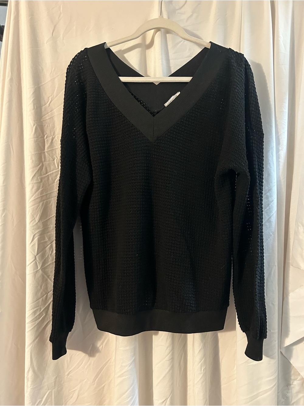 Classic Black V-Neck Knit Top
